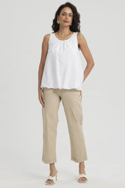 Blusa Mujer Basta Globo Blanco