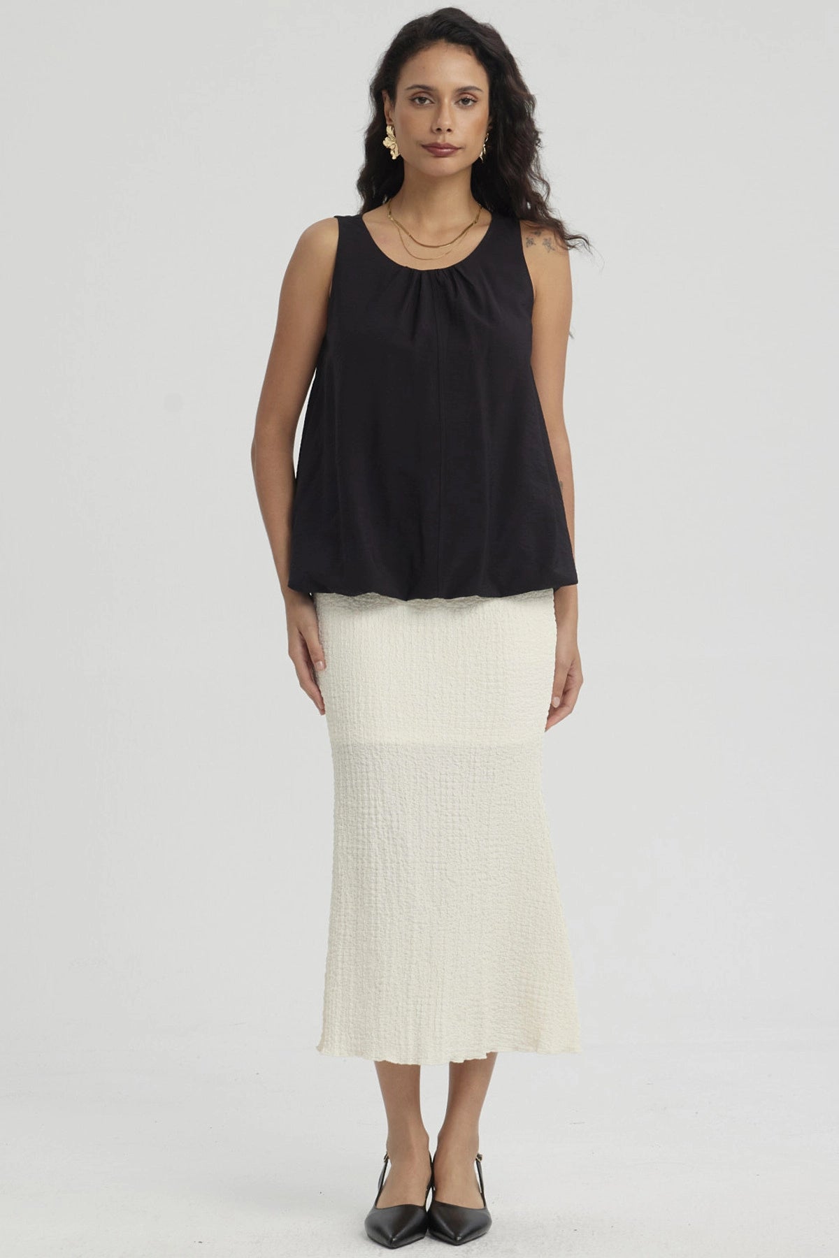 Blusa Mujer Basta Globo Negro