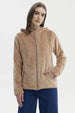 Polar Mujer Básico Plush Con Cierre Beige Oscuro