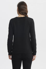 Sweater Mujer Cuello Strass Negro