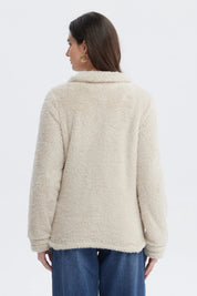 Polar Mujer Básico Peludo Beige Claro