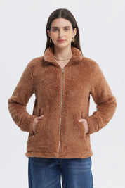 Polar Mujer Básico Peludo Café