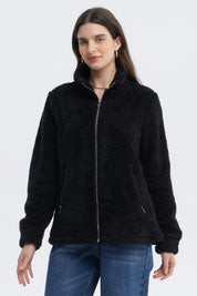 Polar Mujer Básico Peludo Negro