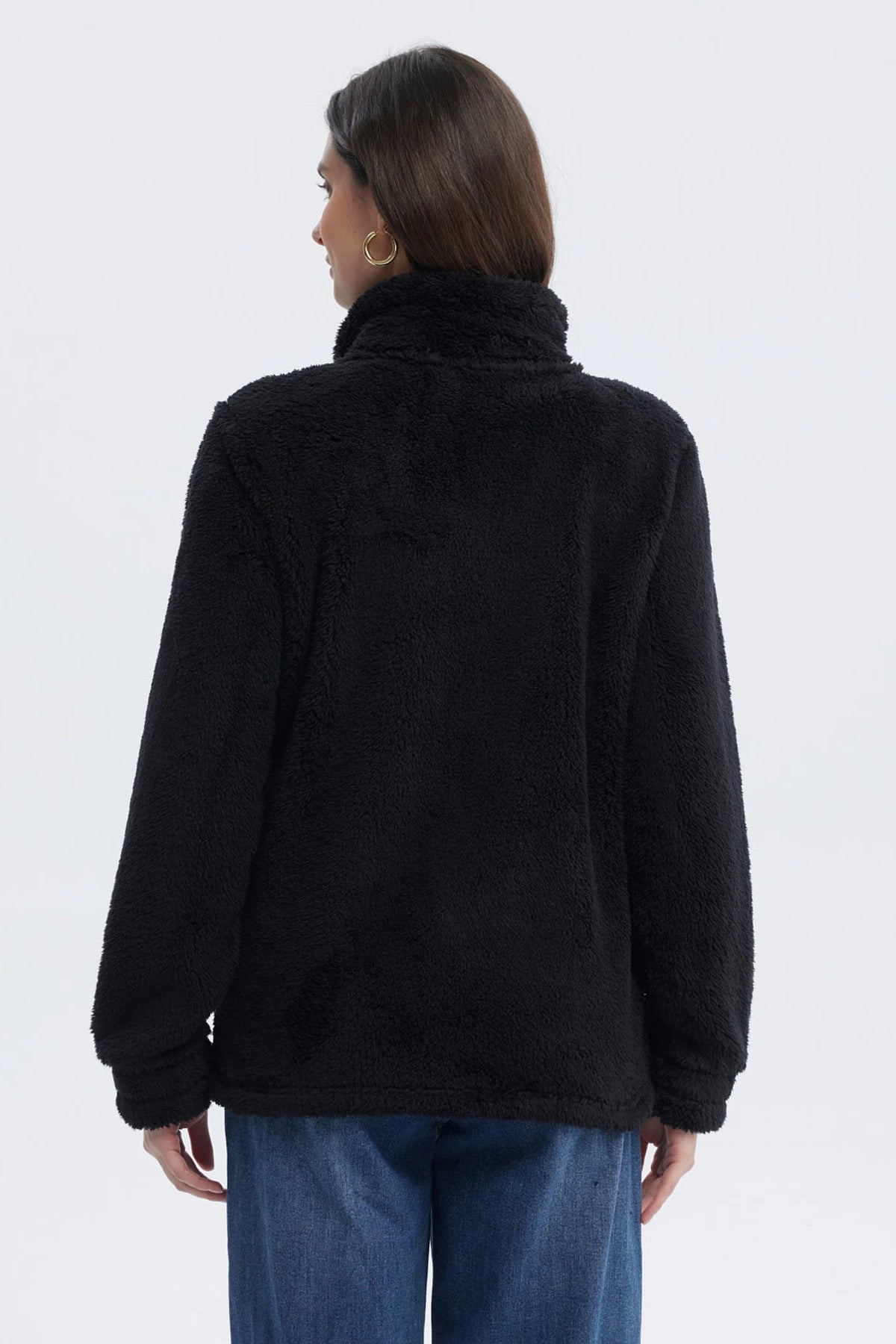 Polar Mujer Básico Peludo Negro