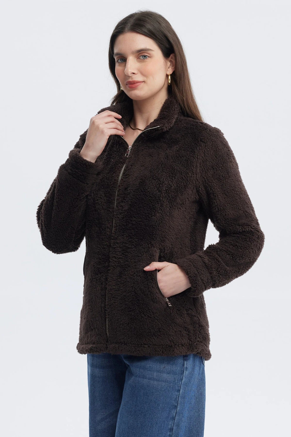 Polar Mujer Básico Peludo Chocolate
