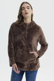 Polar Mujer Básico Aplicación Botón Chocolate
