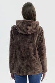 Polar Mujer Básico Aplicación Botón Chocolate