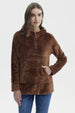 Polar Mujer Básico Aplicación Botón Camel Oscuro