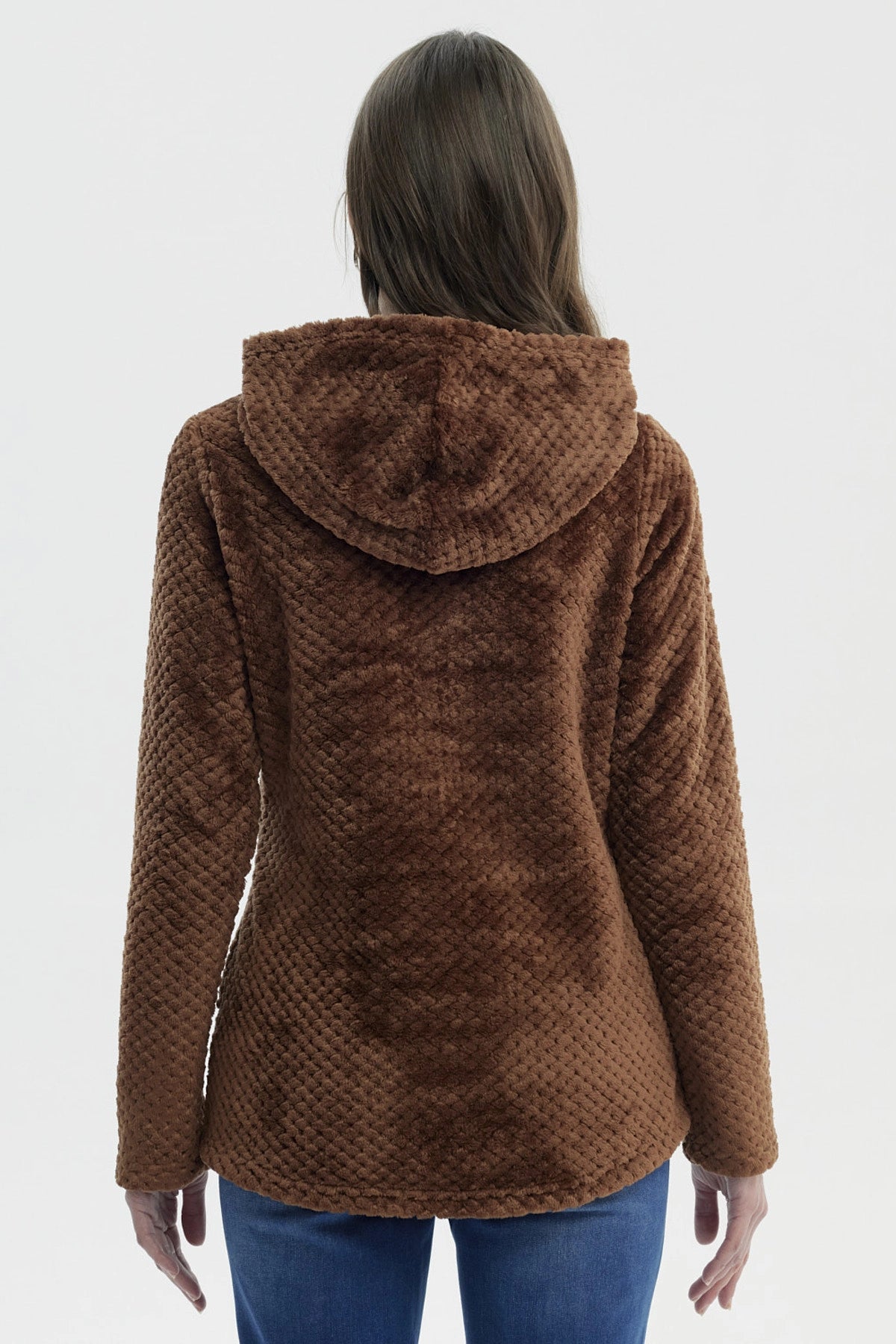 Polar Mujer Básico Aplicación Botón Camel Oscuro