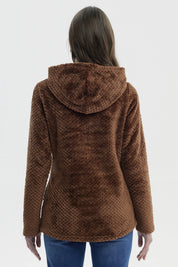 Polar Mujer Básico Aplicación Botón Camel Oscuro