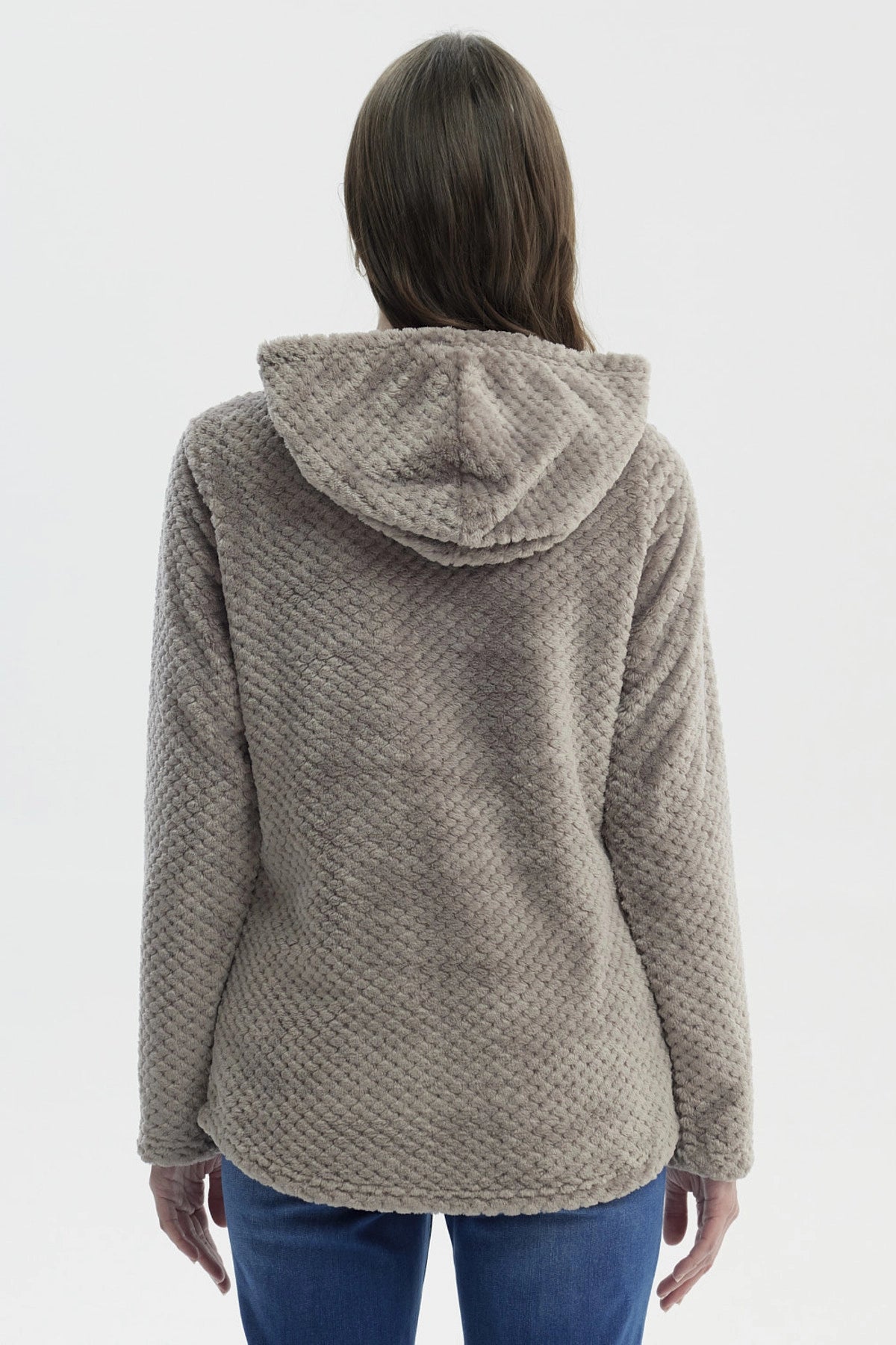 Polar Mujer Básico Aplicación Botón Gris