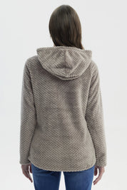 Polar Mujer Básico Aplicación Botón Gris