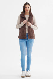 Polar Mujer Peludo Con Textura Chocolate