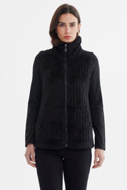 Polar Mujer Peludo Con Textura Negro