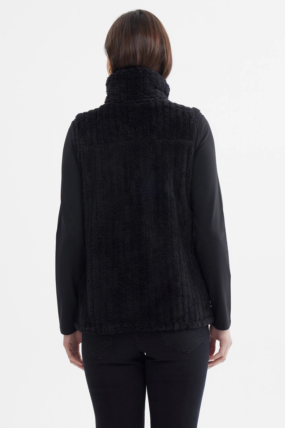 Polar Mujer Peludo Con Textura Negro