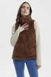 Polar Mujer Peludo Con Textura Camel Oscuro