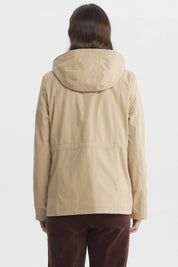 Chaqueta Mujer Con Gorro Beige