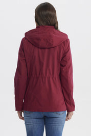 Chaqueta Mujer Con Gorro Rojo