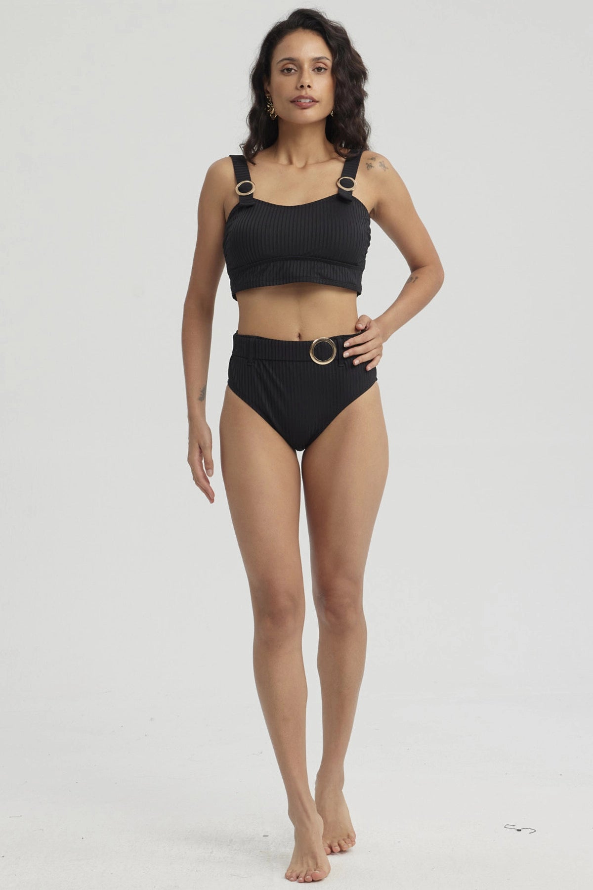 Traje de Baño Mujer Top Pabilo Negro