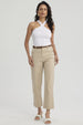 Pantalón Mujer Sastrero Cinturón Pu Beige Claro