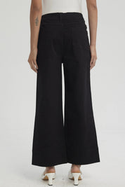 Pantalón Mujer Pliegues Delanteros Negro