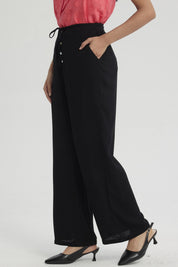 Pantalón Mujer Pretina Elasticada Negro