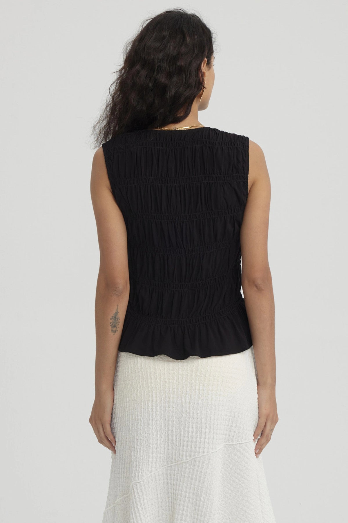 Blusa Mujer Lazos Delanteros Negro