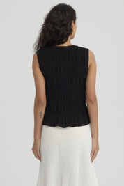 Blusa Mujer Lazos Delanteros Negro
