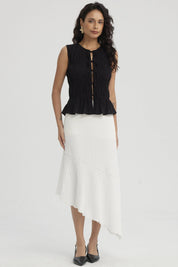 Blusa Mujer Lazos Delanteros Negro