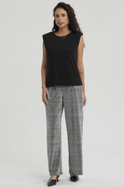 Polera Mujer Hombreras Abertura Negro