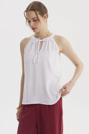 Blusa Mujer Escote Cruzado Blanco