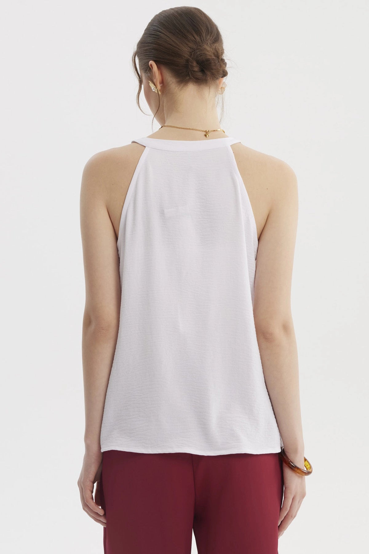 Blusa Mujer Escote Cruzado Blanco