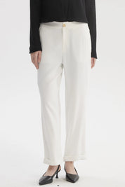 Pantalón Mujer Sastrero Dobladillo Basta Crudo