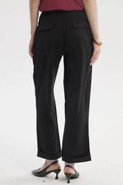 Pantalón Mujer Sastrero Dobladillo Basta Negro