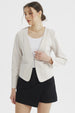 Blazer Mujer Sin Solapa Y Liso Arena