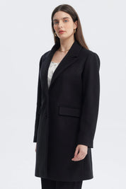 Abrigo Mujer Slim Cuello Camisero Negro