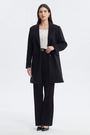 Abrigo Mujer Slim Cuello Camisero Negro