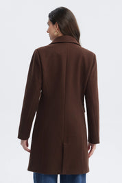 Abrigo Mujer Slim Cuello Camisero Chocolate