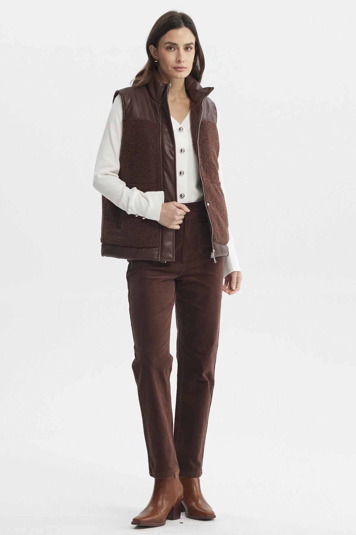 Chaqueta Mujer Slim Café Claro