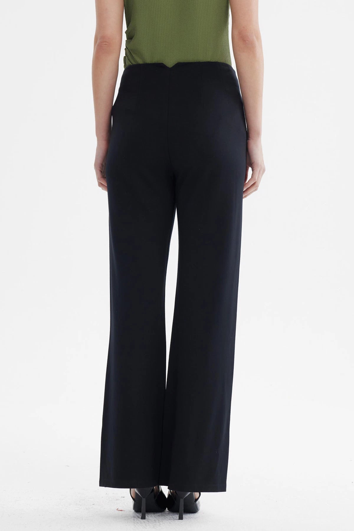 Pantalón Mujer Punto Roma Negro