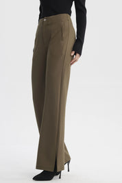 Pantalón Mujer Punto Roma Verde Musgo