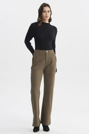 Pantalón Mujer Punto Roma Verde Musgo