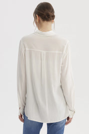 Blusa Mujer Abotonada Lisa Crudo