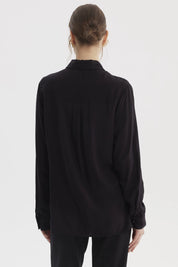 Blusa Mujer Abotonada Lisa Negro