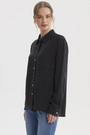 Blusa Mujer Abotonada Lisa Negro / Blanco