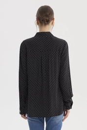 Blusa Mujer Abotonada Lisa Negro / Blanco