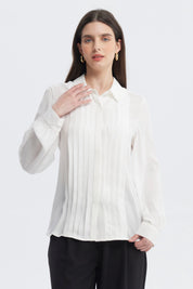 Blusa Mujer Pinzas Delanteras Crudo