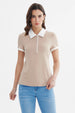 Polera Mujer Media Pata Botón Beige