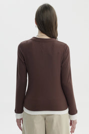 Polera Mujer Slim Café Claro