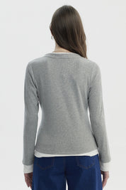 Polera Mujer Slim Gris Melange